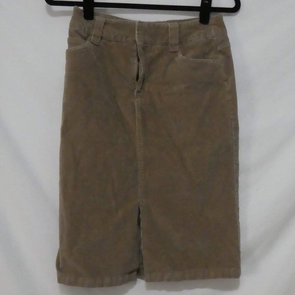 PC PREMIERE COLLECTION | size 6 | Classic Knee Length Corduroy Skirt With Slit